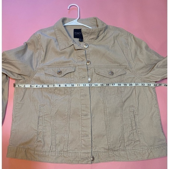 Forever 21+ plus size light tan corduroy jacket 2X - Picture 8 of 10